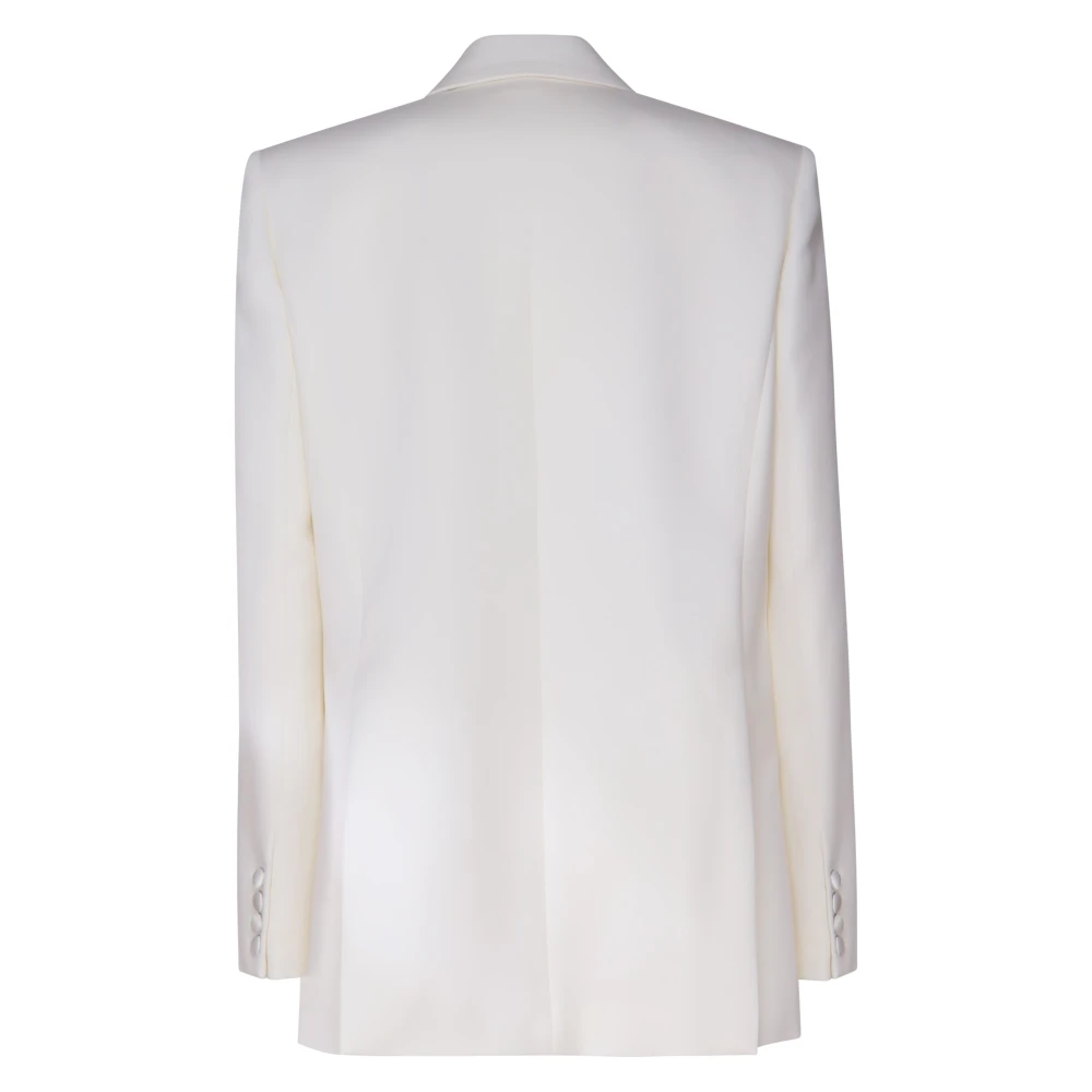 Magda Butrym Witte Wollen Blazer Jas White Dames
