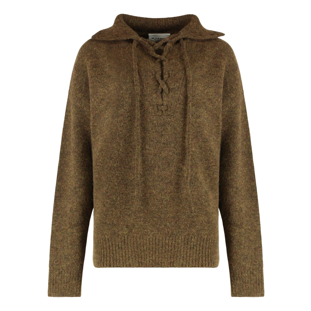 Marant Étoile Women's Green V-Neck Knitwear, Xs, Phylia Alpaca Blend Jumper