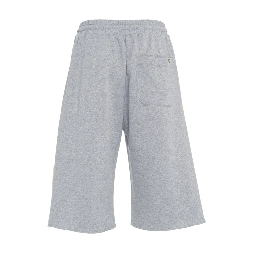 Ottod'Ame Grijze korte sweatpants met contrasterende strepen Gray Dames