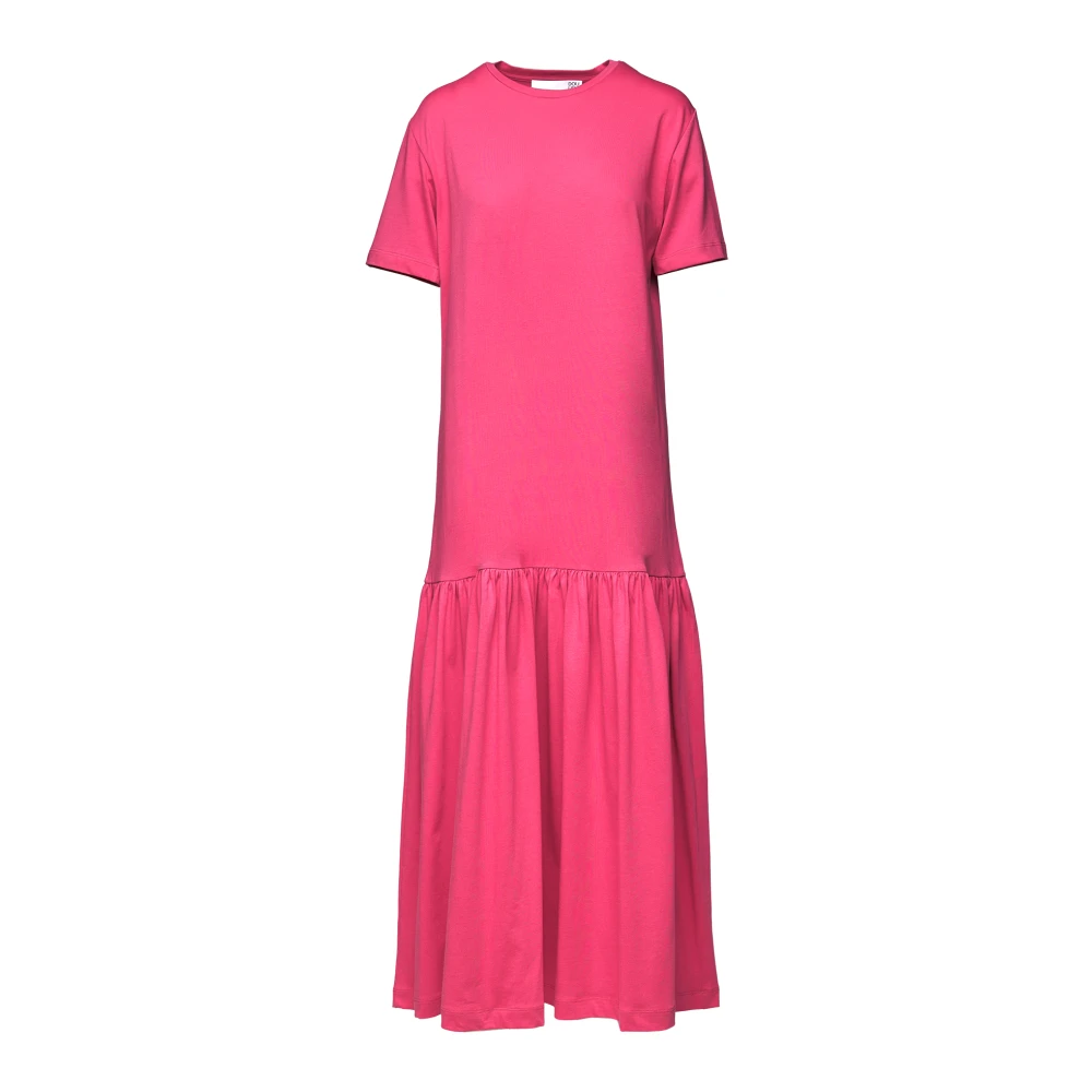 Douuod Woman Lange jurk met korte mouwen Pink Dames