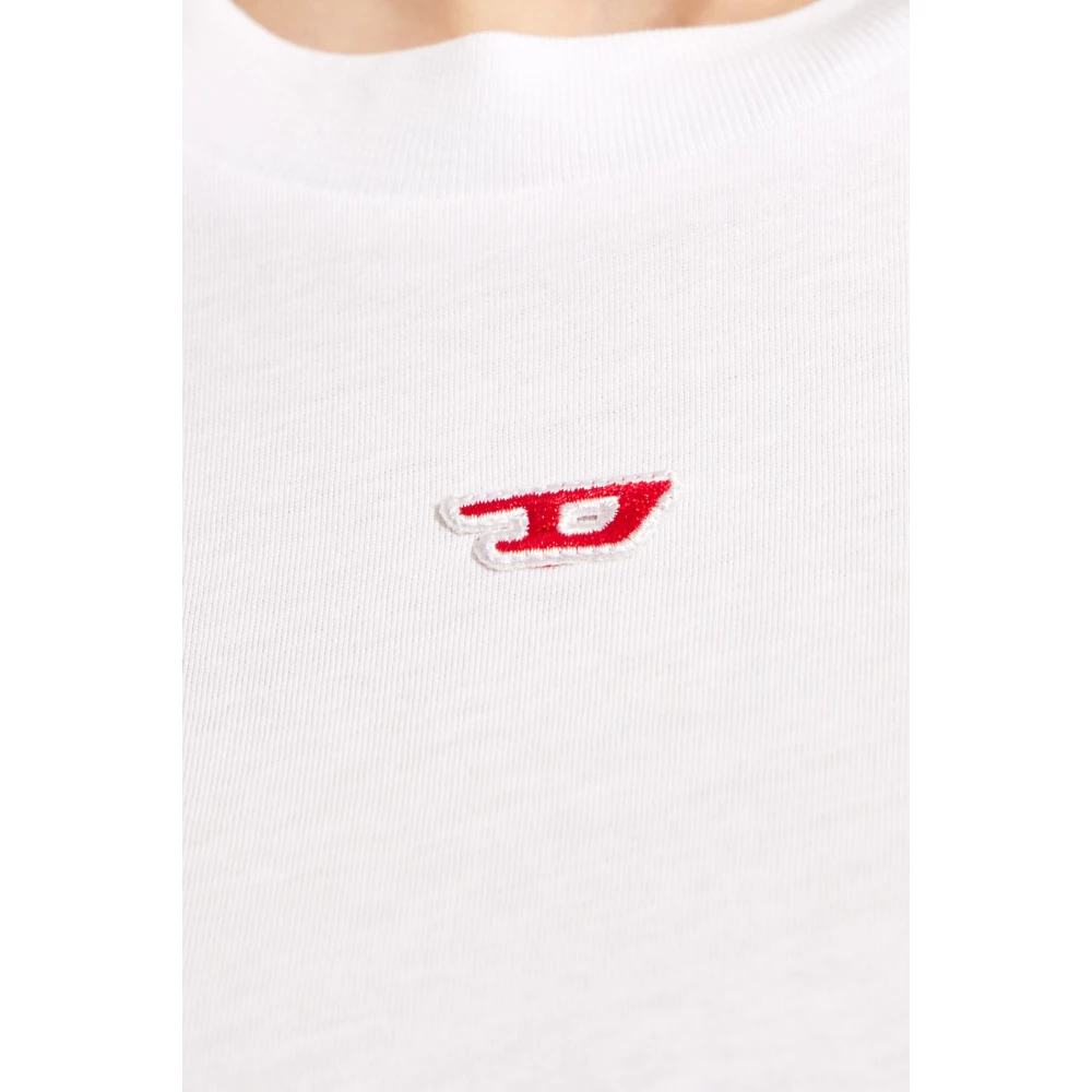 Diesel T-Reg T-shirt met logo White Dames