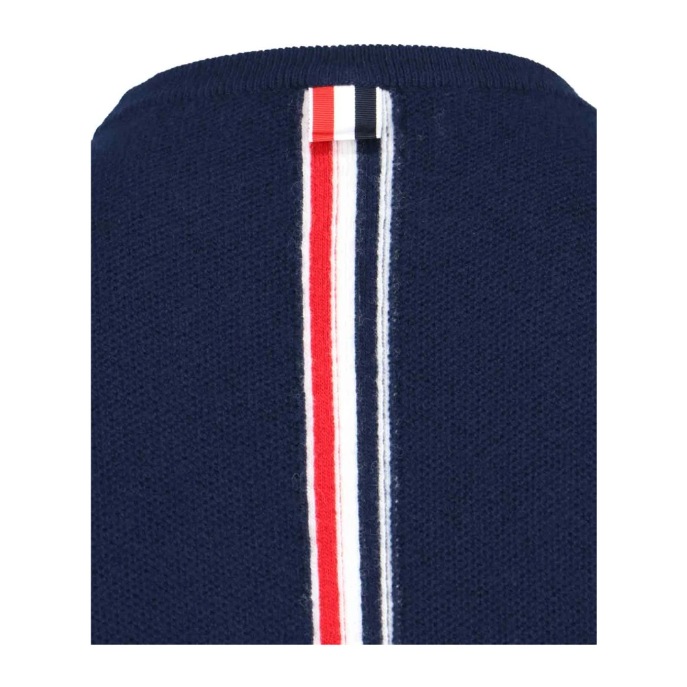 Thom Browne Tricolor Crewneck Sweater Blue Heren