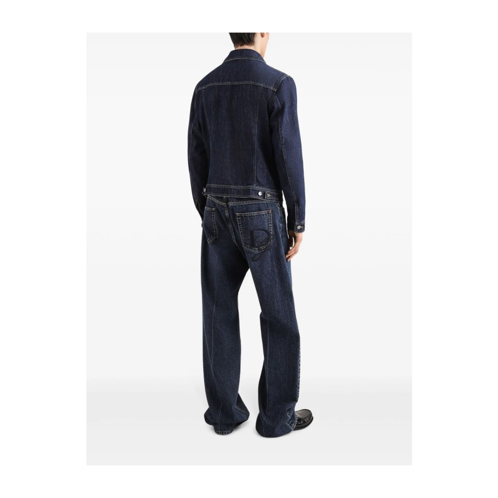 Dolce & Gabbana Heren Straight Jeans met DG Borduurwerk Blue Heren