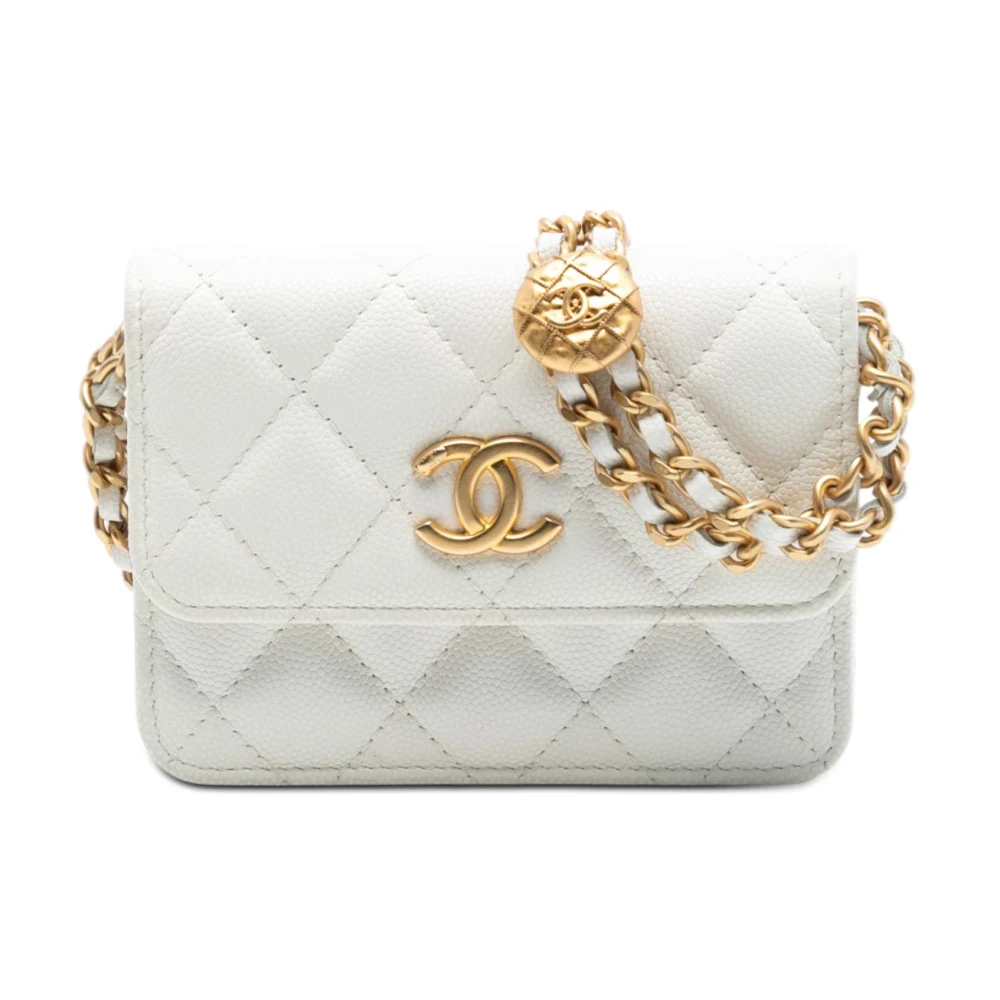 Chanel Vintage Donna Bianco Pre-Owned, Taglia Unica, Used,