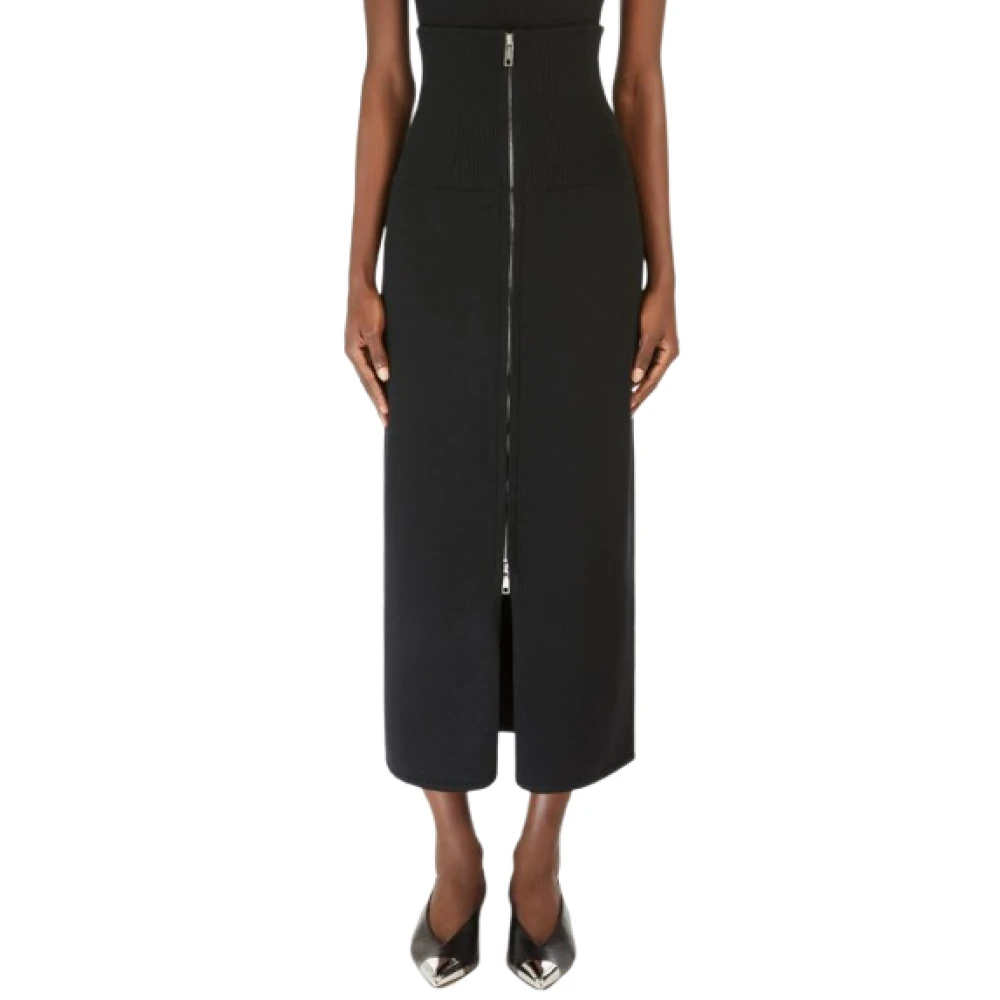 SPORTMAX Blauwe Wollen Rok met Druppels Blue Dames