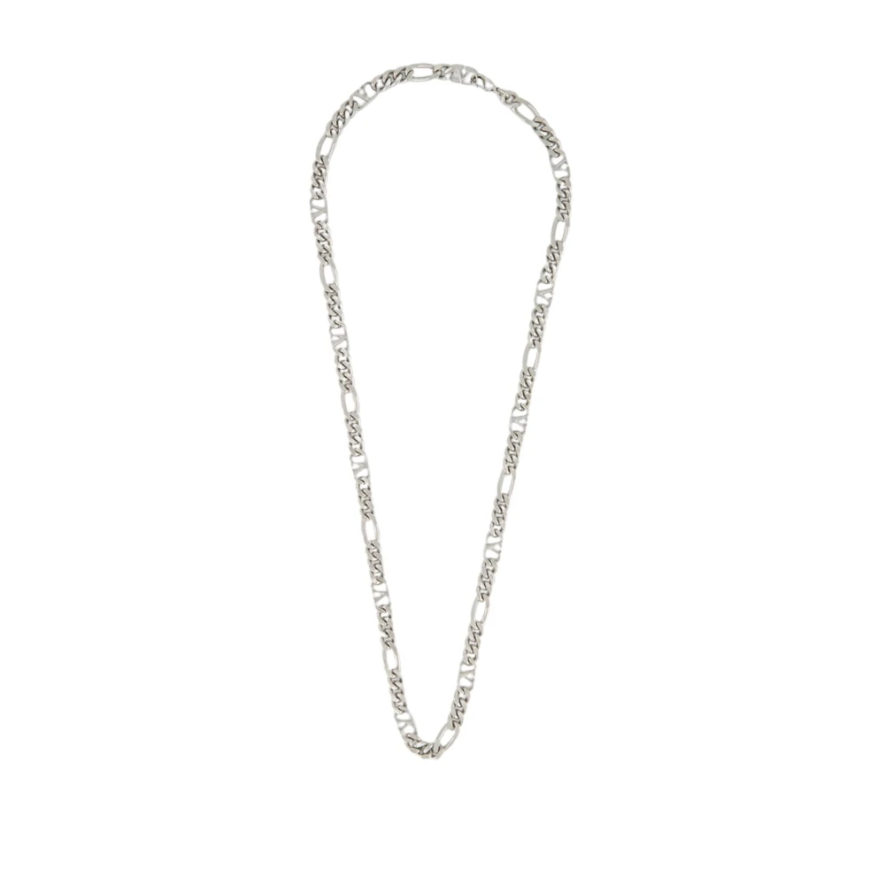 Valentino Garavani Men's Gray Vlogo Signature Metal Necklace