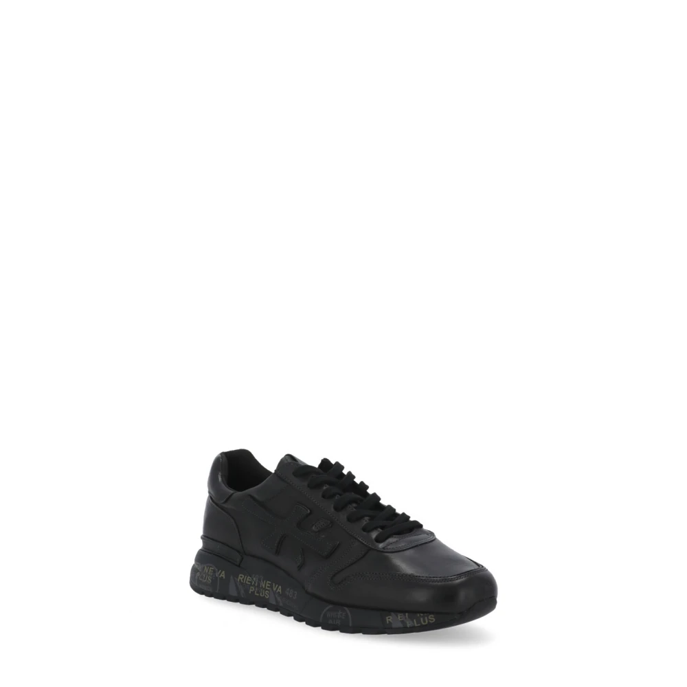 Premiata Zwarte Leren Sneakers met Zichtbare Stiksels Black Heren