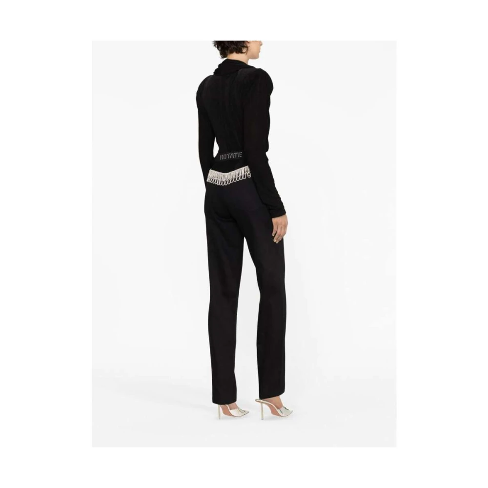 Rotate Birger Christensen Twill High Rise Broek Black Dames