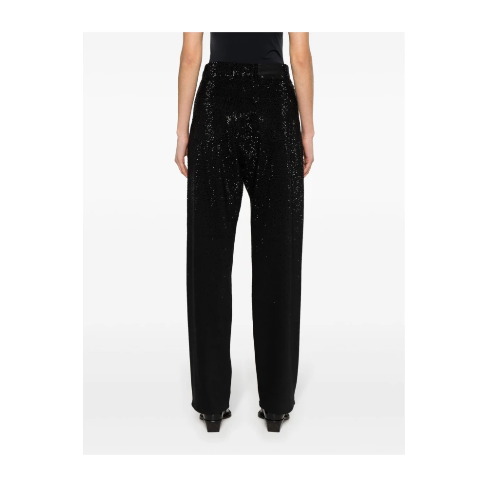 Golden Goose Zwarte Kristalversierde Denim Jeans Black Dames