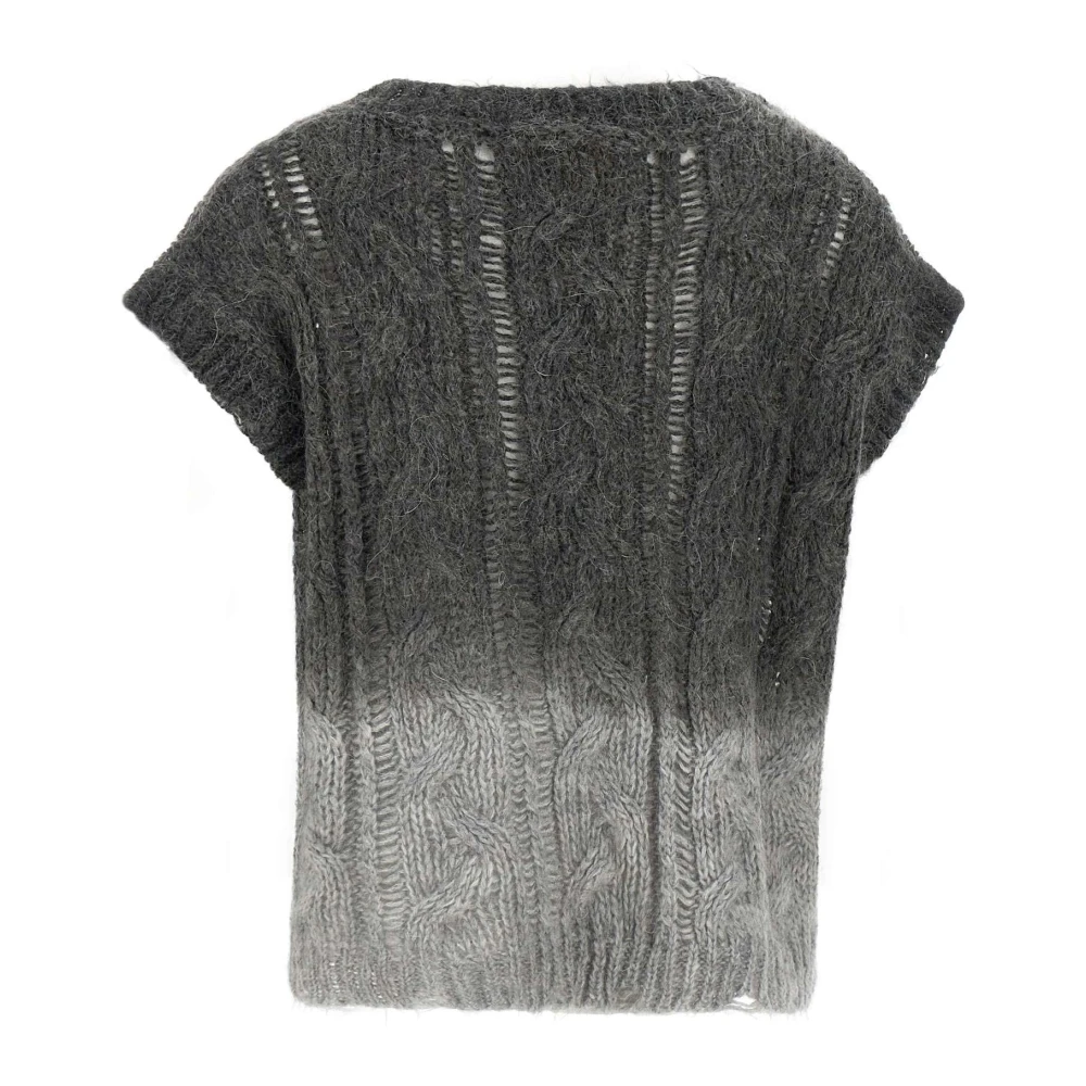 Kaos Mohair Blend Grijs Gilet Sweater Gray Dames