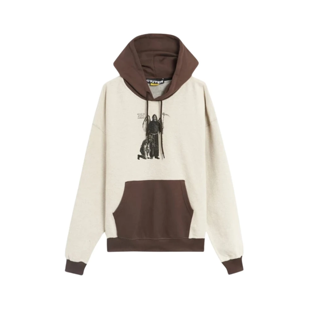 Iuter Omgekeerde hoodie in bruin Beige Heren