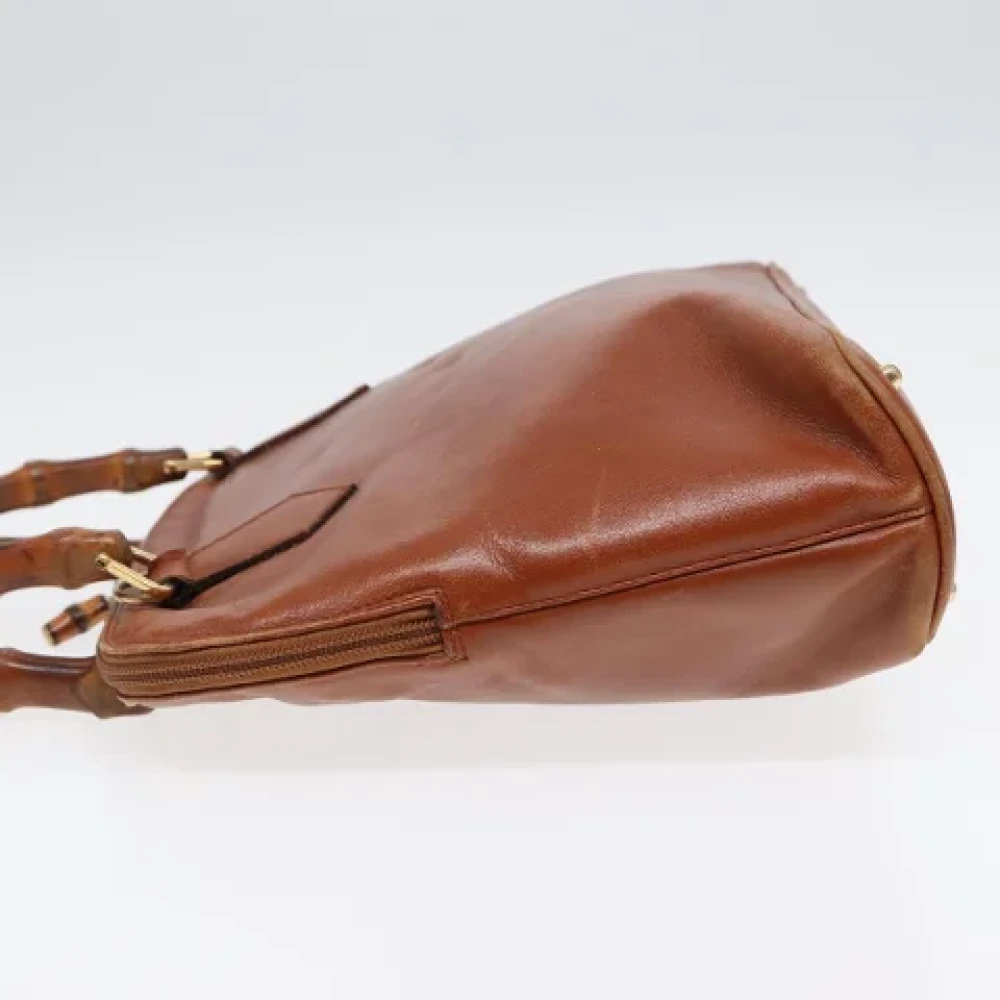Gucci Vintage Pre-owned Leather handbags Brown Dames