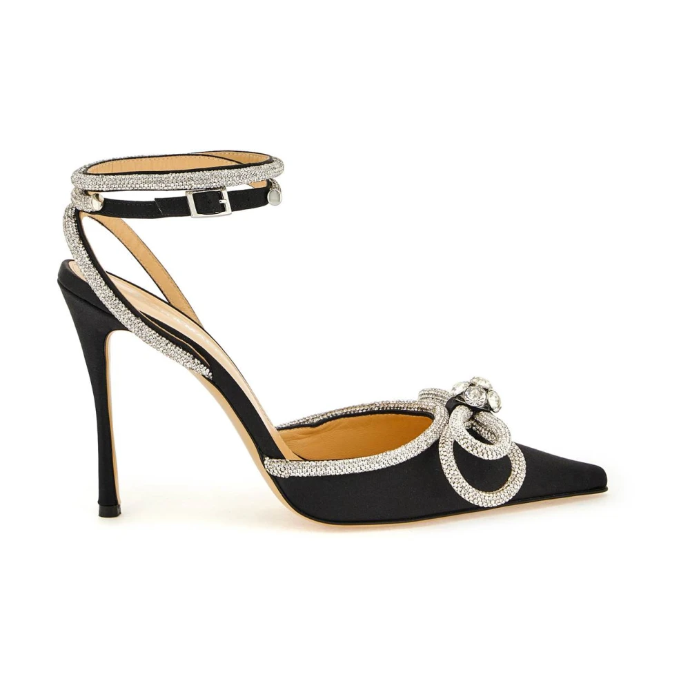 Mach & Mach Vrouw Zwart Kristal-Versierde Satijnen Pumps