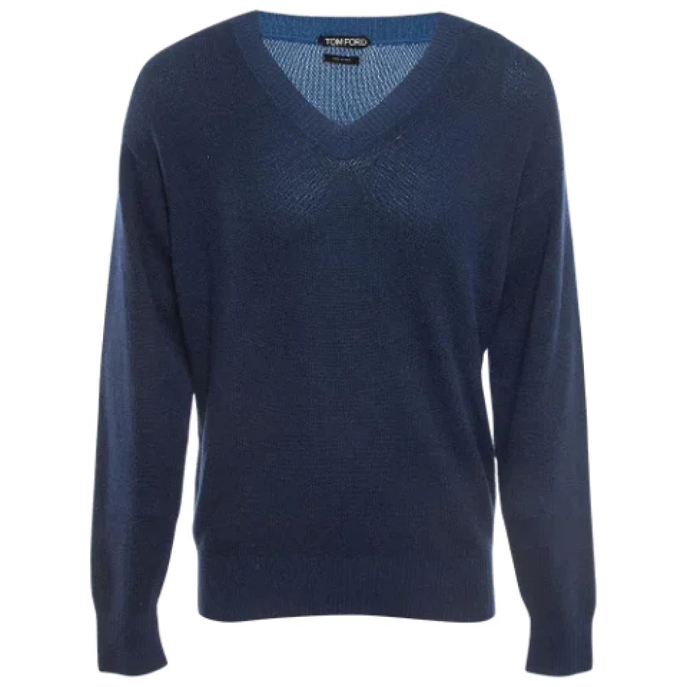 Tom Ford Pre-owned Knit tops Blue Heren