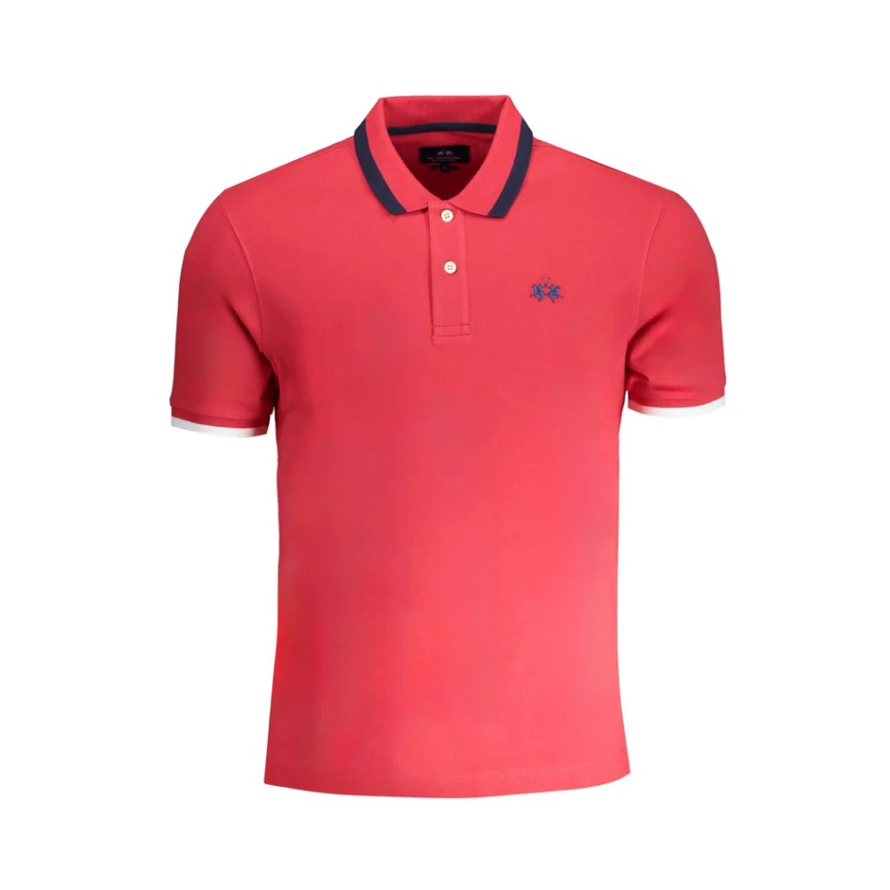 LA MARTINA Rood Katoenen Poloshirt met Korte Mouwen Red Heren