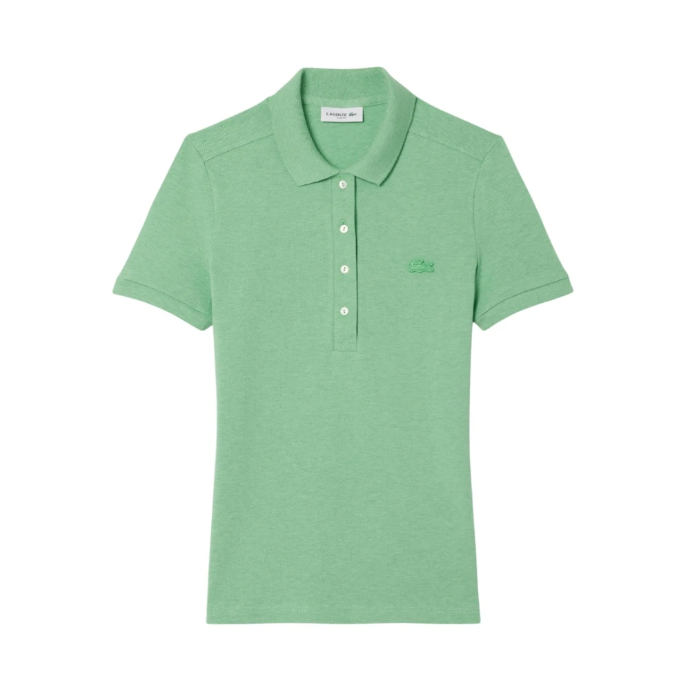 Lacoste Grön Polo Skjorta Med Pärlknappar