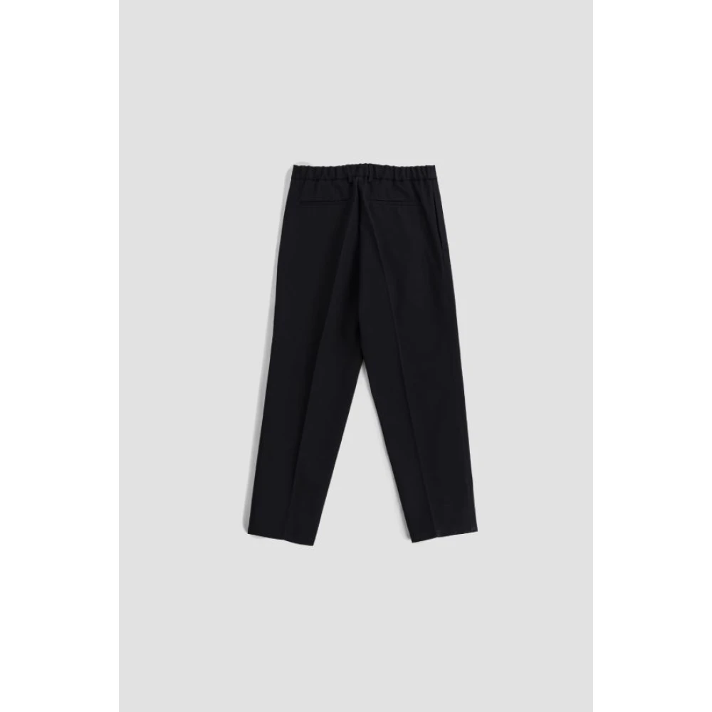 Jil Sander Navy blauwe katoenen straight-leg broek Blue Heren