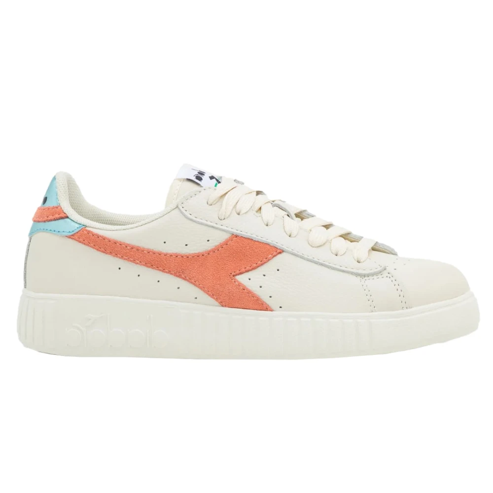 Diadora Witte Leren Sneakers Premium Stijl Dames Schoenen