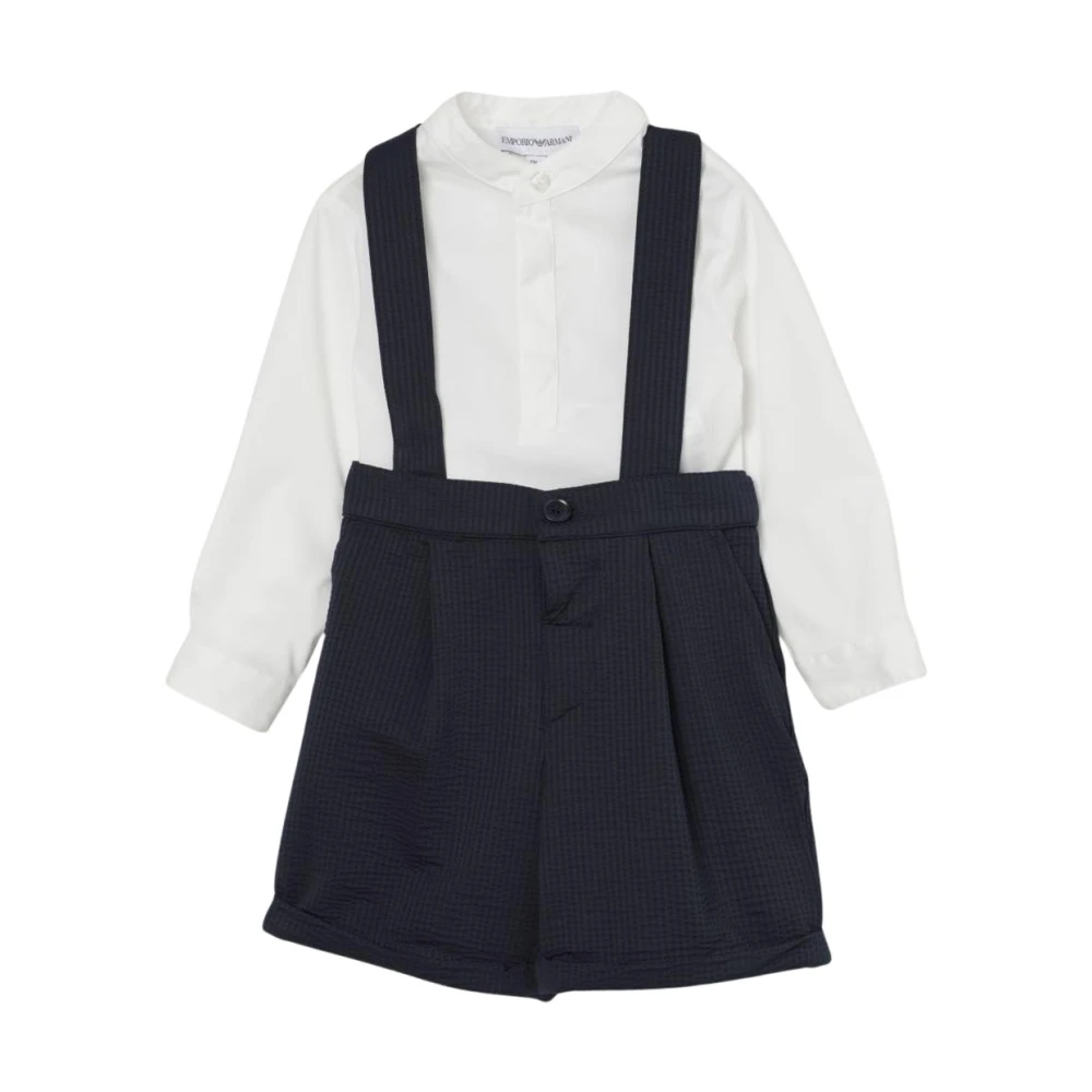 Emporio Armani Unisex Kids Blue Button Detail Kids Jumpsuit