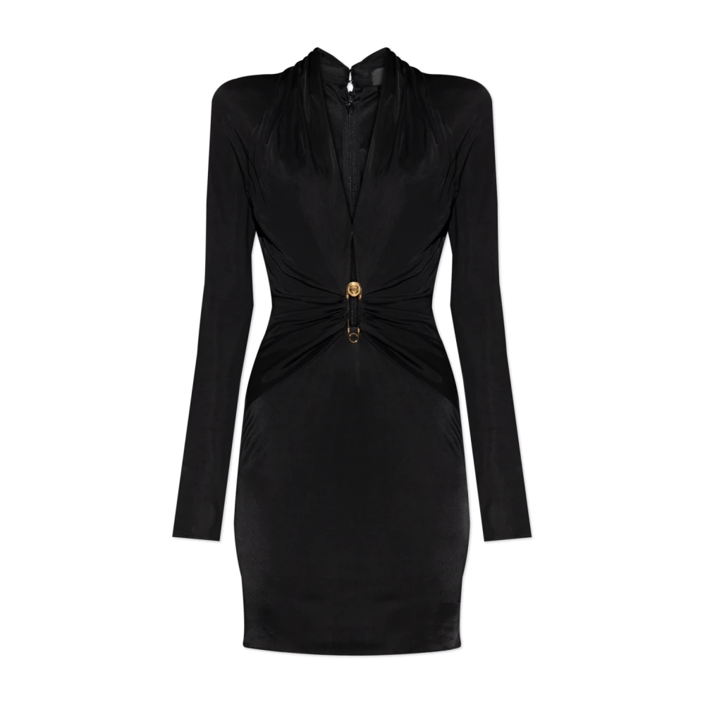 Versace Women's Black Short Dresses, Xs, Dress With Applique