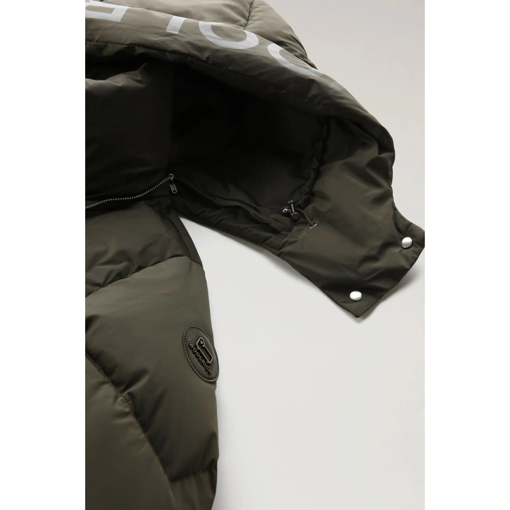Woolrich Lange Parka in Donkergroen Gray Dames