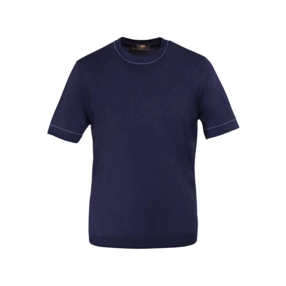 Moorer Pure Sweater Jairo-Cre Blue Heren