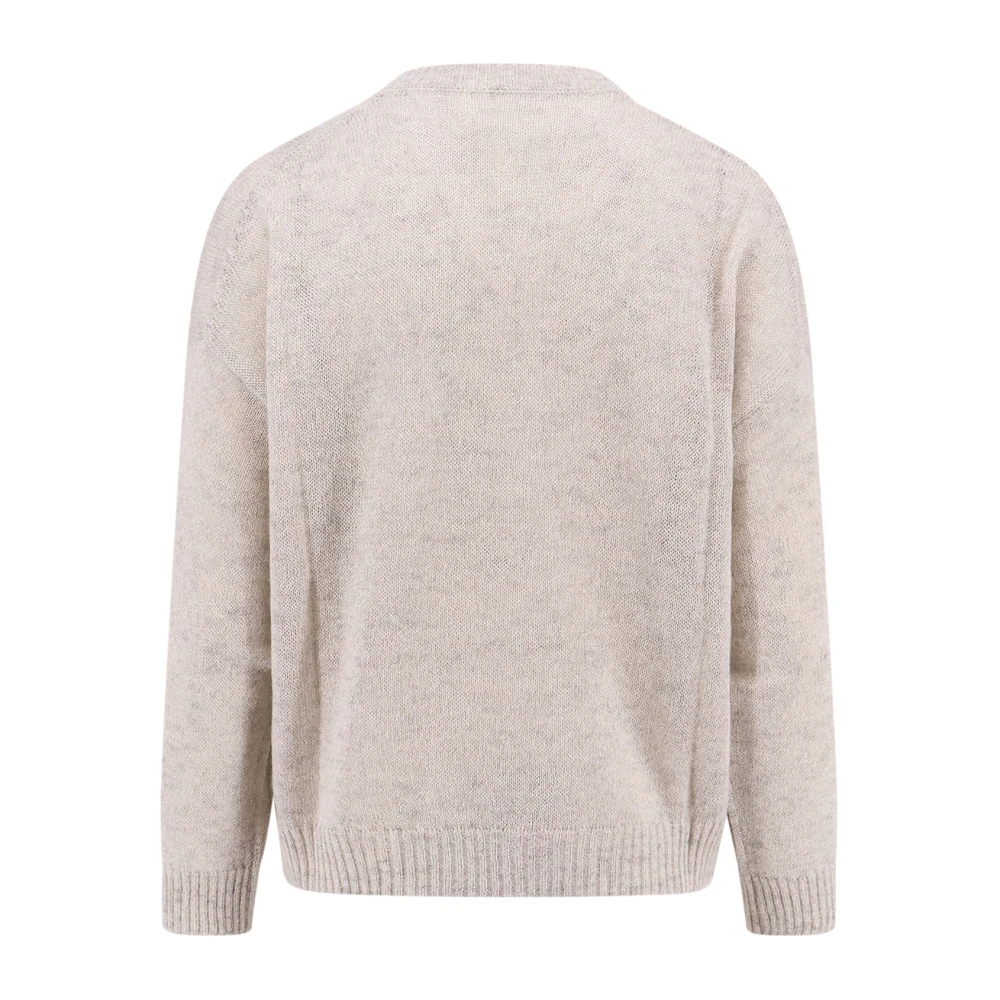 BRUNELLO CUCINELLI Lurex Effect Crew-neck Sweater Beige Dames