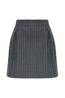 Pinstripe Wool Skirt
