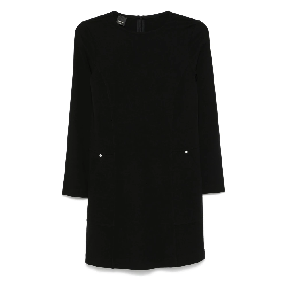 Pinko Casual Zwarte Midi Jurk Black Dames