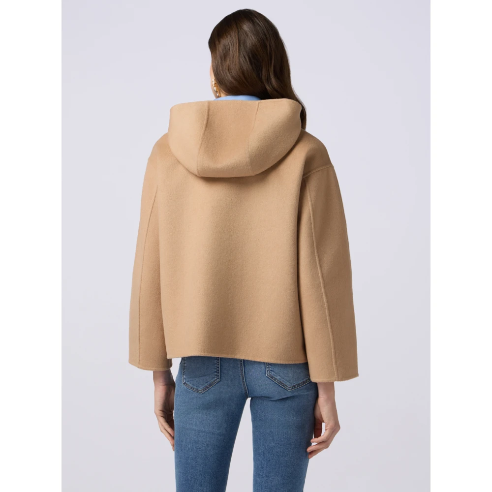 Oltre Stoffen jas met grote zakken Beige Dames