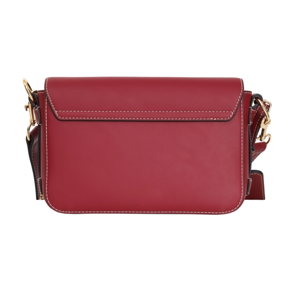 Love Moschino Paarse Schoudertas met Logo Plaque Red Dames