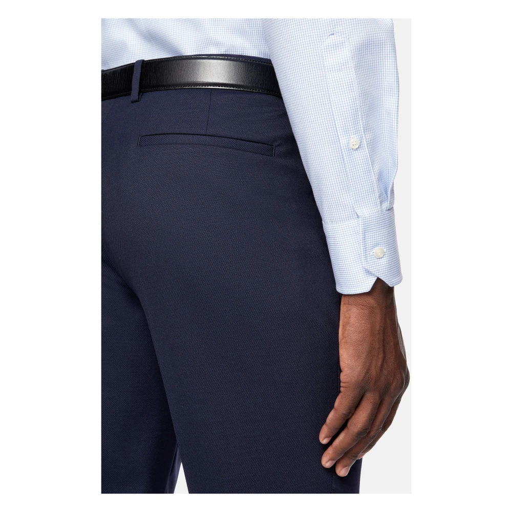 Boggi Milano Twill Checjk Windsor Kraag Overhemd Regular Fit Blue Heren