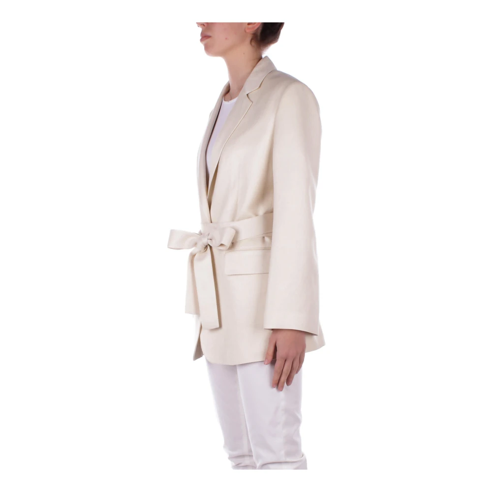 Dondup Roomkleurige Jassen met Afneembare Band Beige Dames