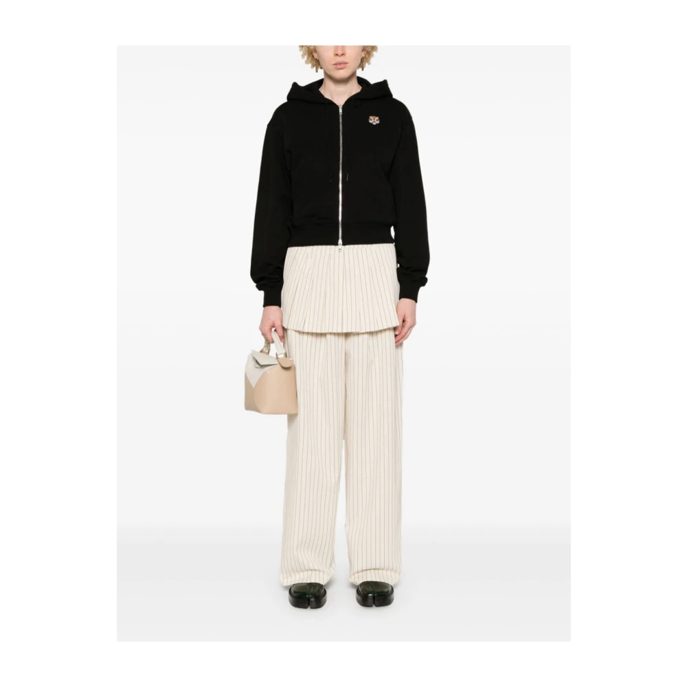 Kenzo Zwarte Crop Hoodie met Rits Black Dames