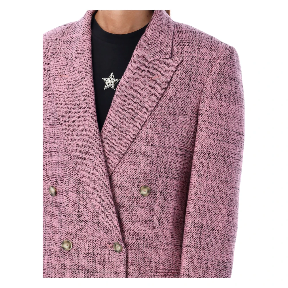 Stella Mccartney Roze Oversized Double-Breasted Blazer Pink Dames