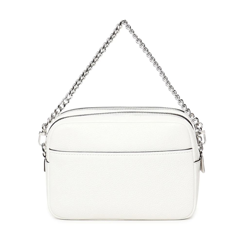 Michael Kors Witte Kalfsleren Tas met Ritssluiting White Dames