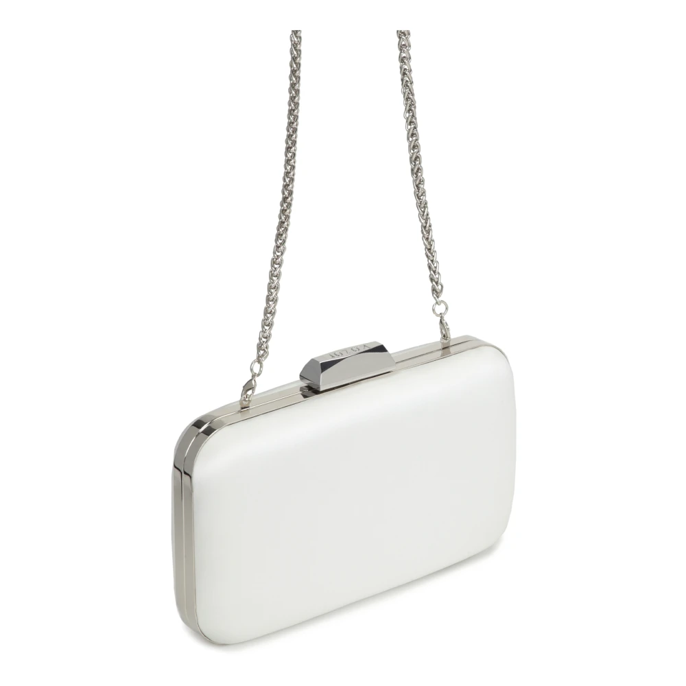 Kazar Elegante bruiloft clutch tas met zilveren elementen White Dames