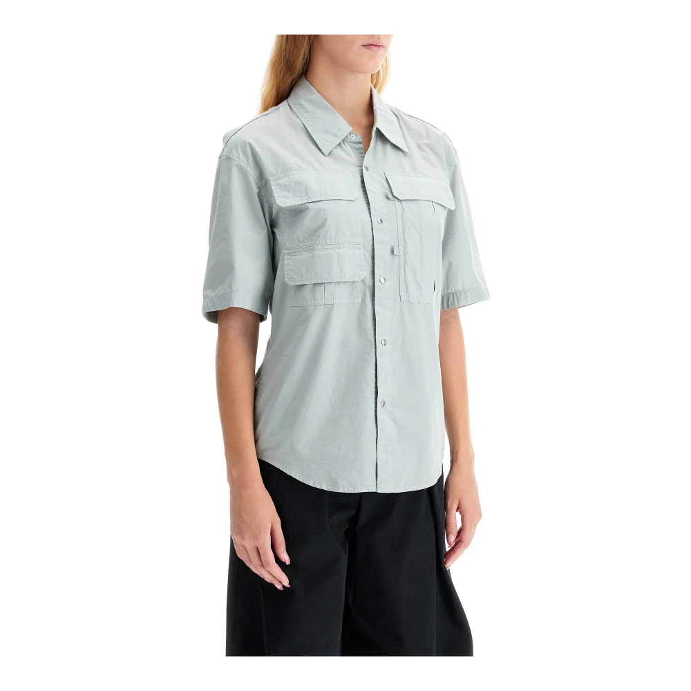 Lemaire Praktisch korte mouwen overhemd Gray Dames