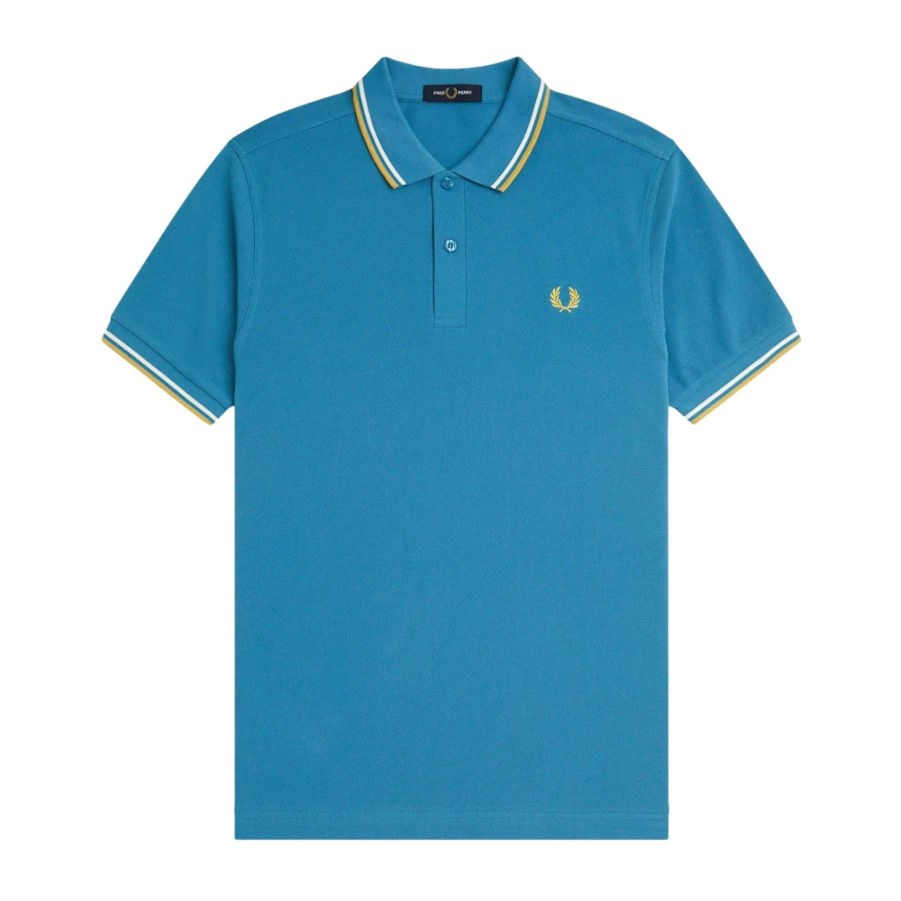 Fred Perry Polo med dubbelrandig M3600 Blue, Herr