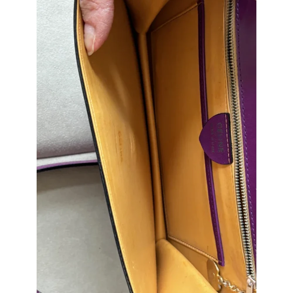 Celine Vintage Pre-owned Leather celine-bags Purple Dames
