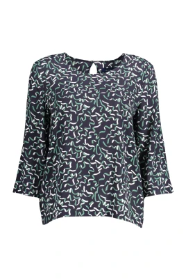 Elegant Blå Viscose Skjorta