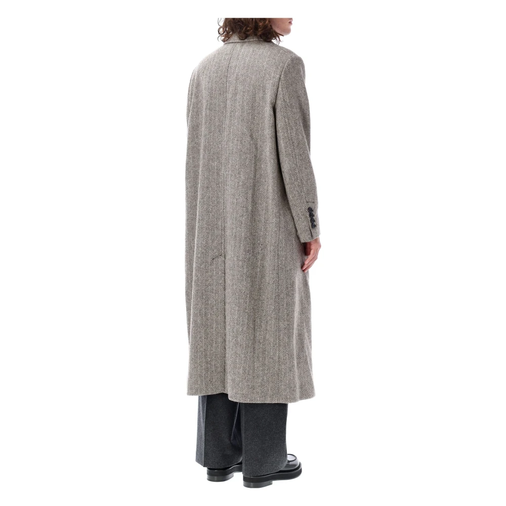 Ami Paris Dubbelbreasted wollen jas Koffie Aw24 Gray Heren