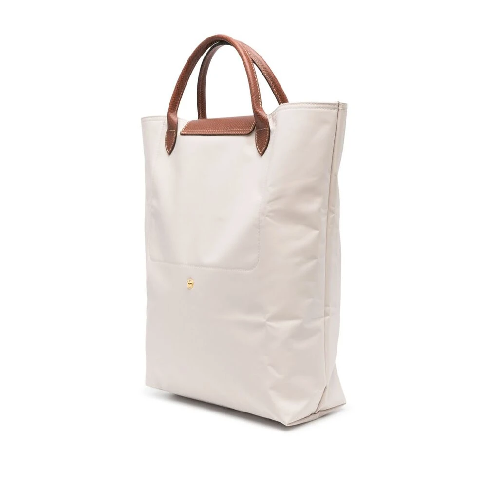 Longchamp Beige Bruine Canvas Schoudertas Beige Dames