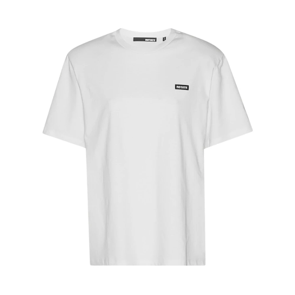 Rotate Birger Christensen Logo Patch T-Shirt White Dames