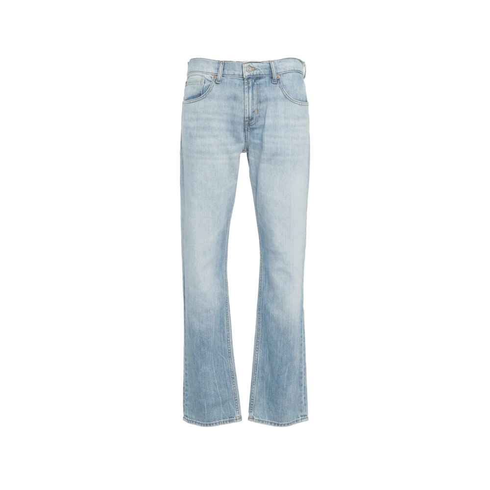 7 For All Mankind Blauwe Straight Jeans Ultiem Comfort Stijl Blue Heren