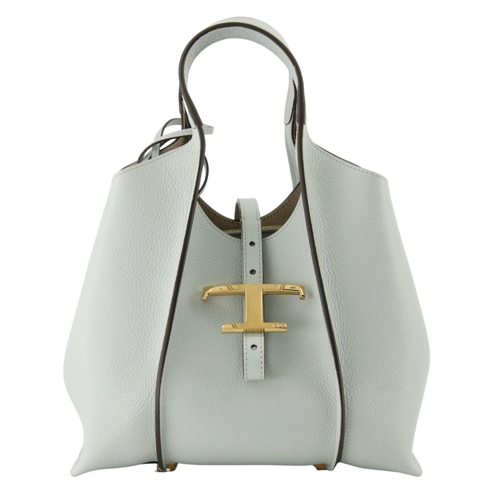 TOD'S Blauwe Leren T Timeless Shopper Blue Dames