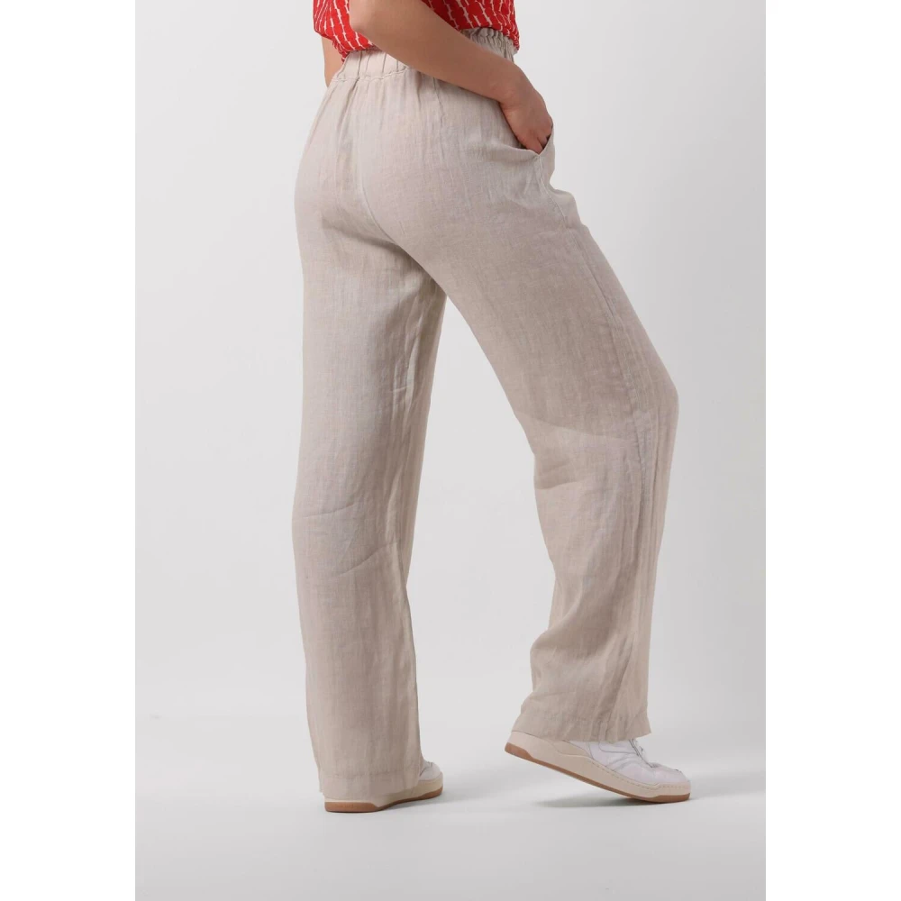By-Bar Linnen Wijde Broek Beige Dames