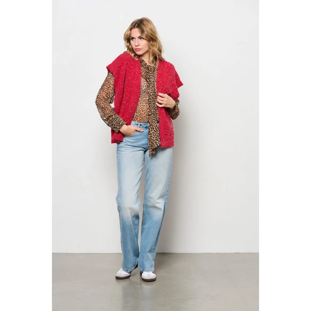 &Co Woman Zacht gebreide cardigan Red Dames