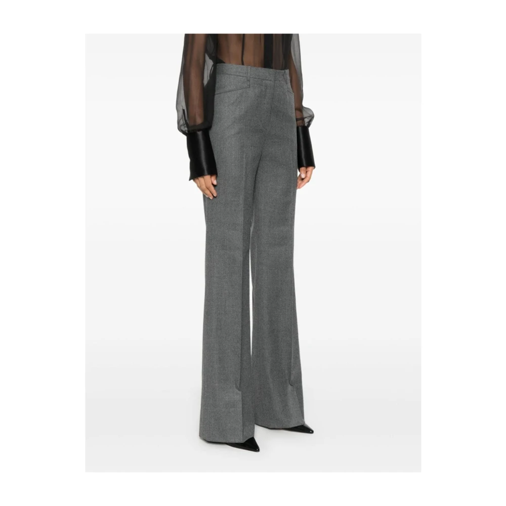 Tom Ford Grijze Wol Maatwerk Broek Flared Zoom Gray Dames