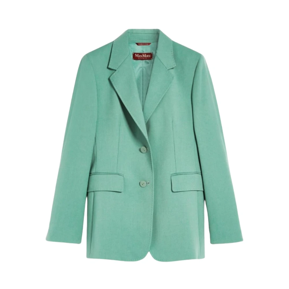 Max Mara Elegante Wollen Jas Lana Green Dames